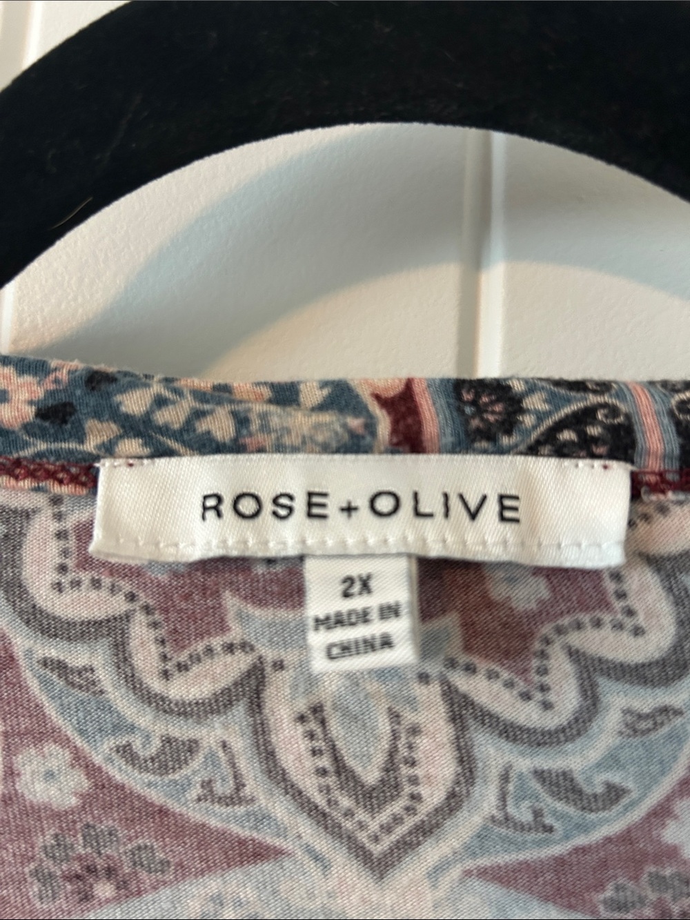 Rose & Olive Burgundy and Blue Paisley Tunic - Picture 2 of 6